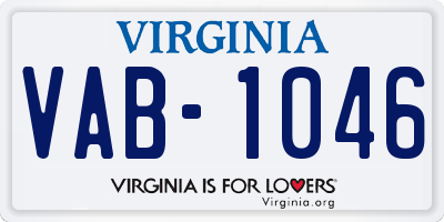 VA license plate VAB1046