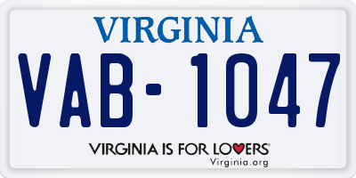 VA license plate VAB1047