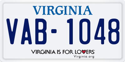 VA license plate VAB1048