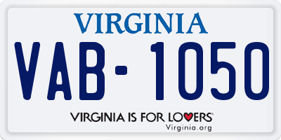 VA license plate VAB1050