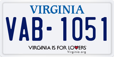 VA license plate VAB1051