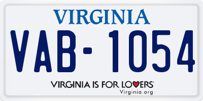 VA license plate VAB1054