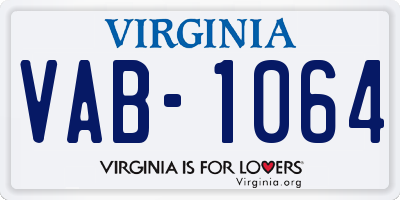 VA license plate VAB1064