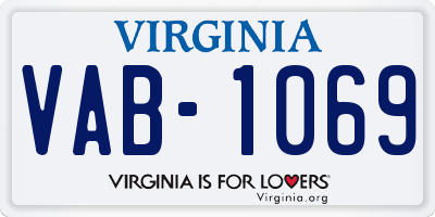 VA license plate VAB1069