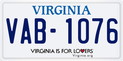 VA license plate VAB1076