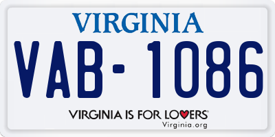 VA license plate VAB1086