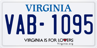 VA license plate VAB1095