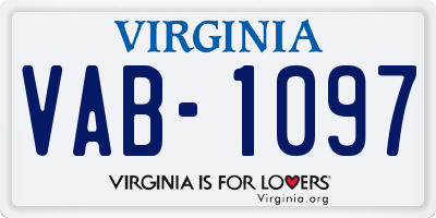 VA license plate VAB1097
