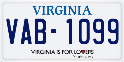 VA license plate VAB1099