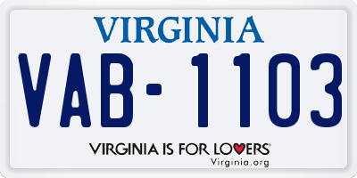 VA license plate VAB1103