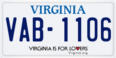 VA license plate VAB1106