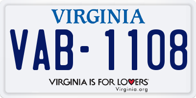 VA license plate VAB1108