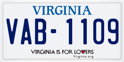 VA license plate VAB1109