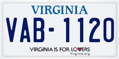 VA license plate VAB1120