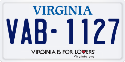 VA license plate VAB1127