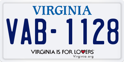 VA license plate VAB1128