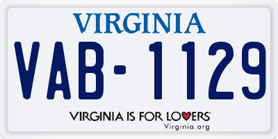 VA license plate VAB1129