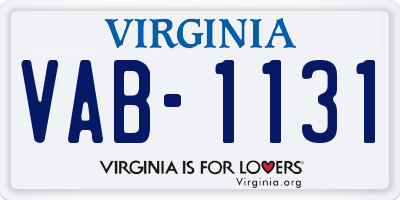 VA license plate VAB1131