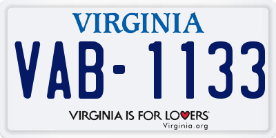 VA license plate VAB1133