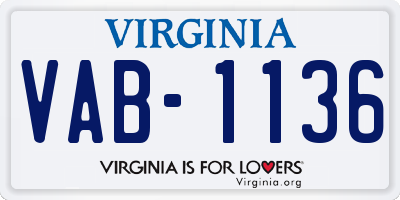 VA license plate VAB1136