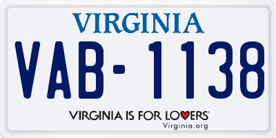 VA license plate VAB1138