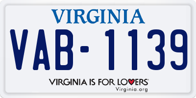 VA license plate VAB1139