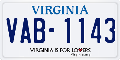 VA license plate VAB1143