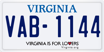 VA license plate VAB1144