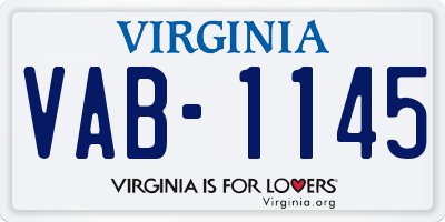 VA license plate VAB1145