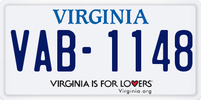 VA license plate VAB1148