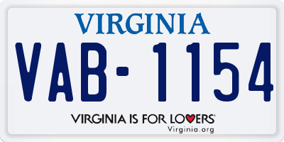 VA license plate VAB1154