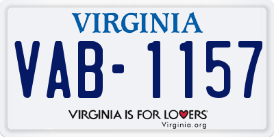 VA license plate VAB1157