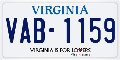 VA license plate VAB1159