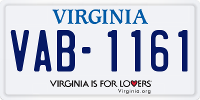 VA license plate VAB1161