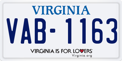 VA license plate VAB1163