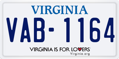 VA license plate VAB1164