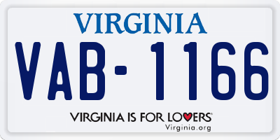 VA license plate VAB1166