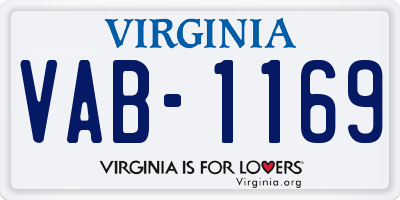 VA license plate VAB1169