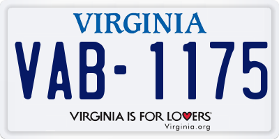 VA license plate VAB1175