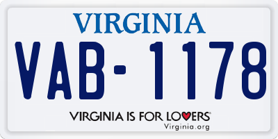 VA license plate VAB1178