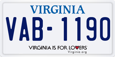 VA license plate VAB1190