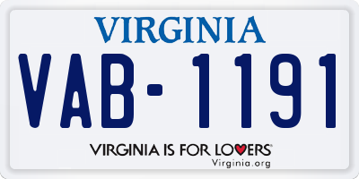 VA license plate VAB1191