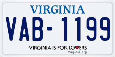VA license plate VAB1199