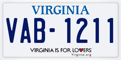 VA license plate VAB1211