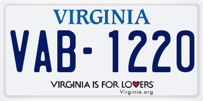 VA license plate VAB1220