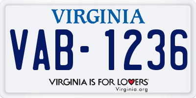 VA license plate VAB1236