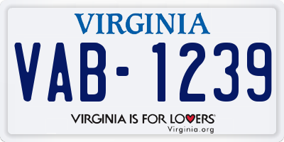 VA license plate VAB1239