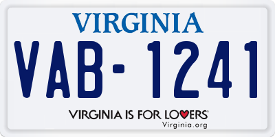 VA license plate VAB1241