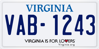 VA license plate VAB1243