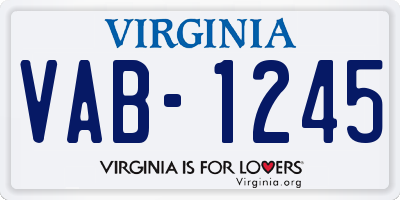 VA license plate VAB1245